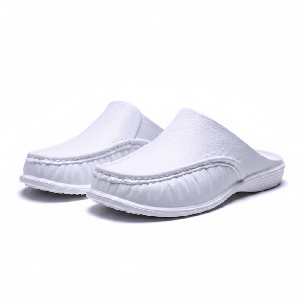 White slip-on shoe on a white background